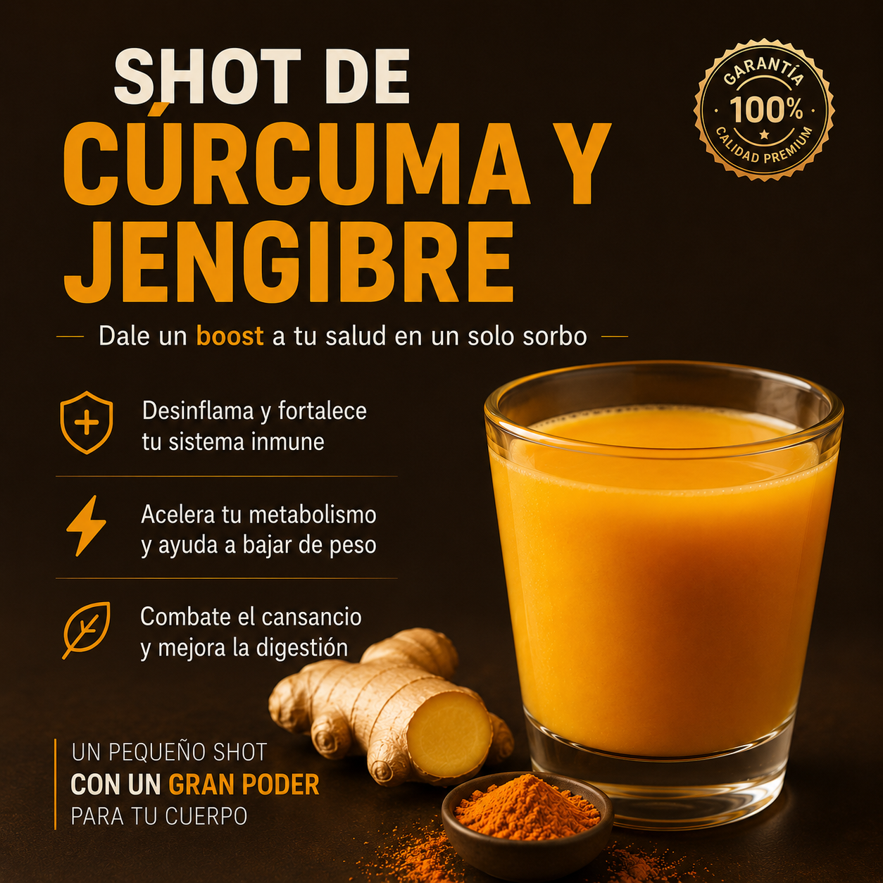 Antiinflamatorio - Shot de Curcuma y Jengibre