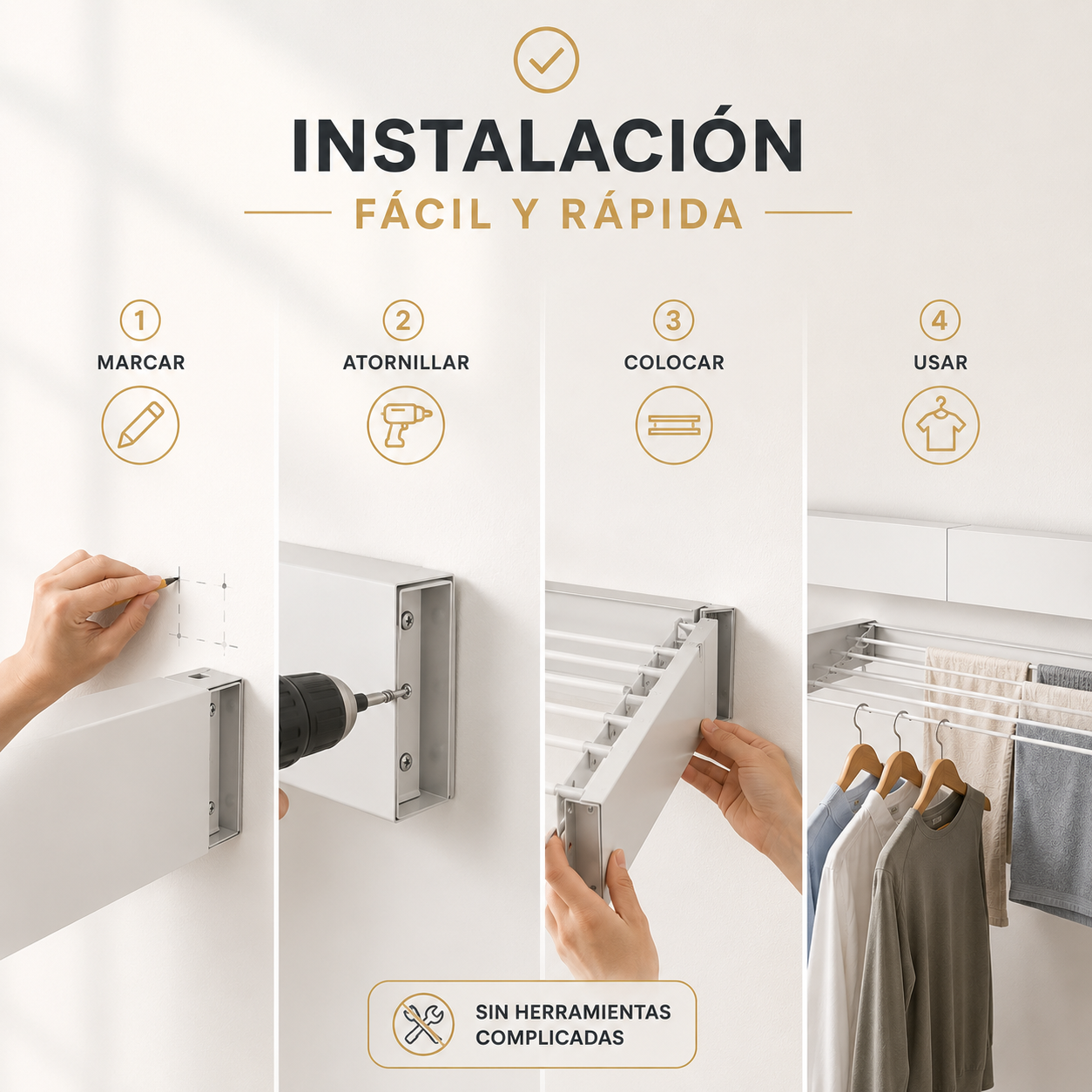 Tendedero Plegable - Ahorrador de Espacio