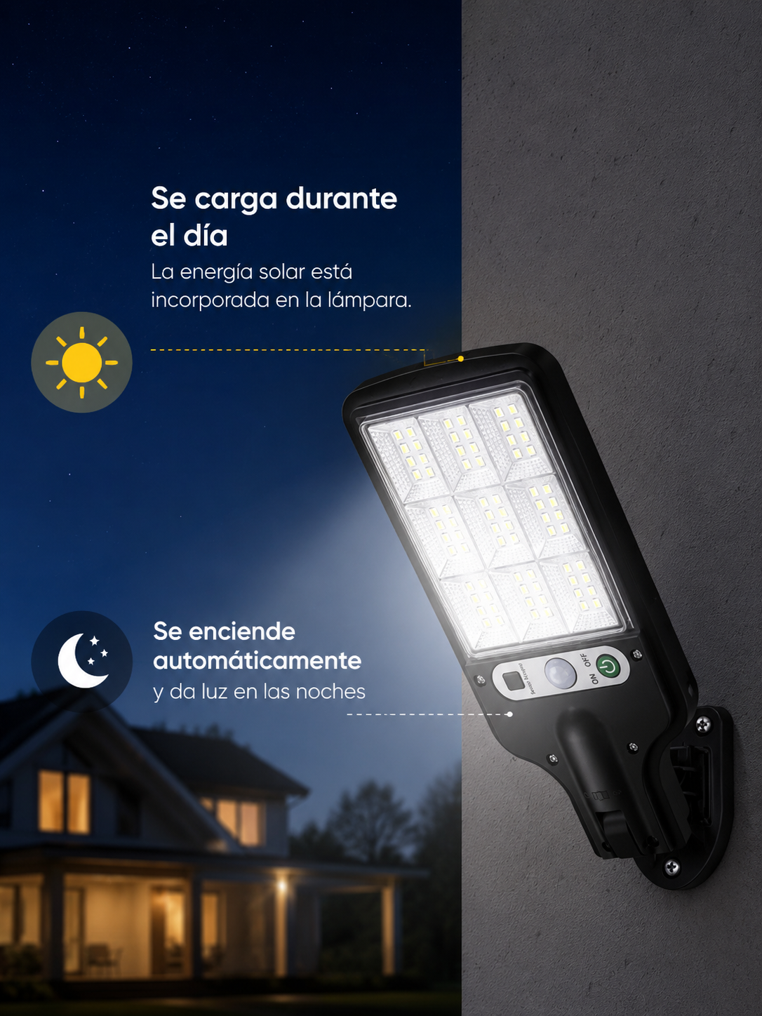SolarMax - Lámpara Solar con sensor de Movimiento